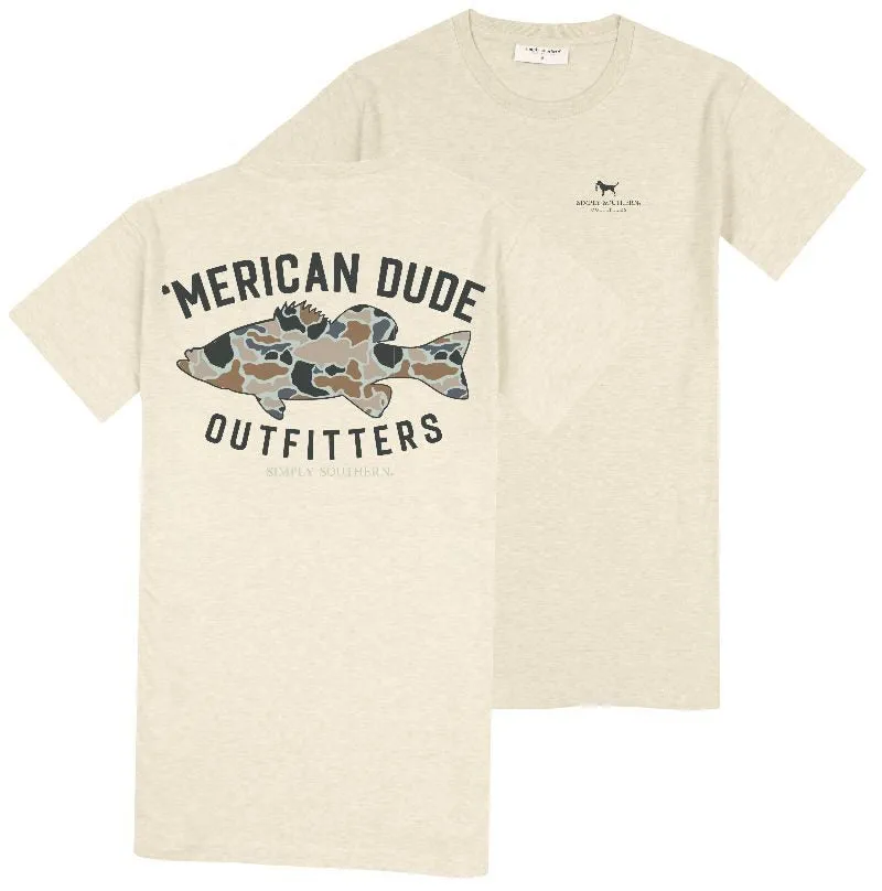 Camo Fish 'Merican Dude Short Sleeve Men's Tee by Simply Southern