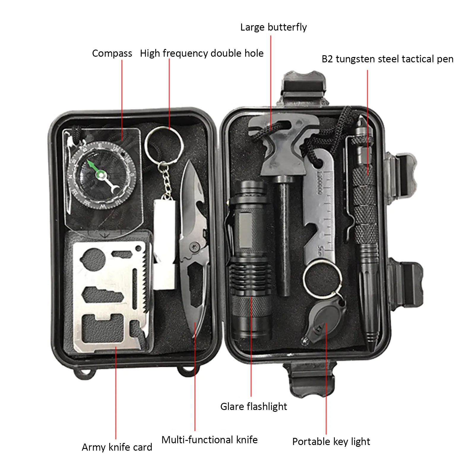 Camping Tool Emergency Survival Equipment Set Outdoor Sport Tactical Hiking Kit