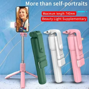 Cell Phone Selfie Stick Tripod with Bluetooth Remote and Wireless Phone Holder Stand