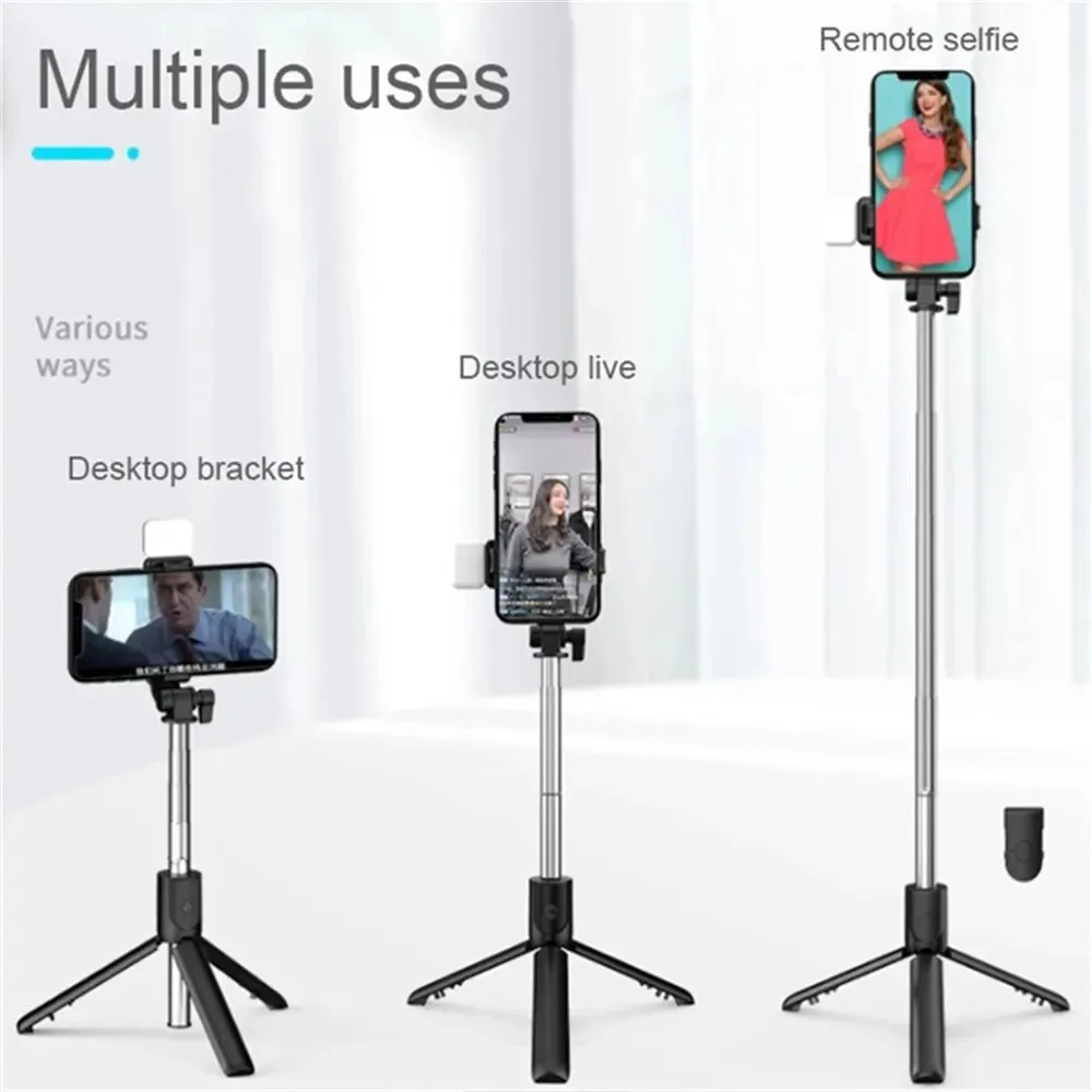 Cell Phone Selfie Stick Tripod with Bluetooth Remote and Wireless Phone Holder Stand