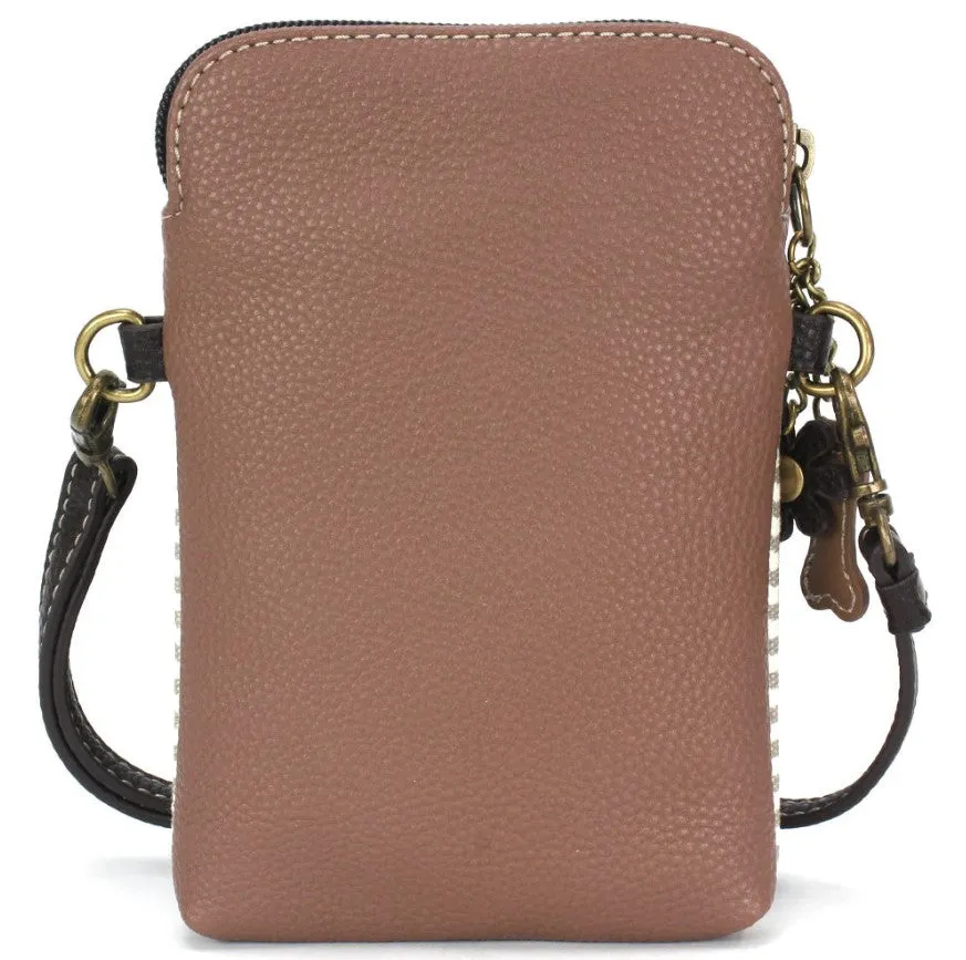 Chala Pawprint Cell Phone Crossbody Gray Stripe