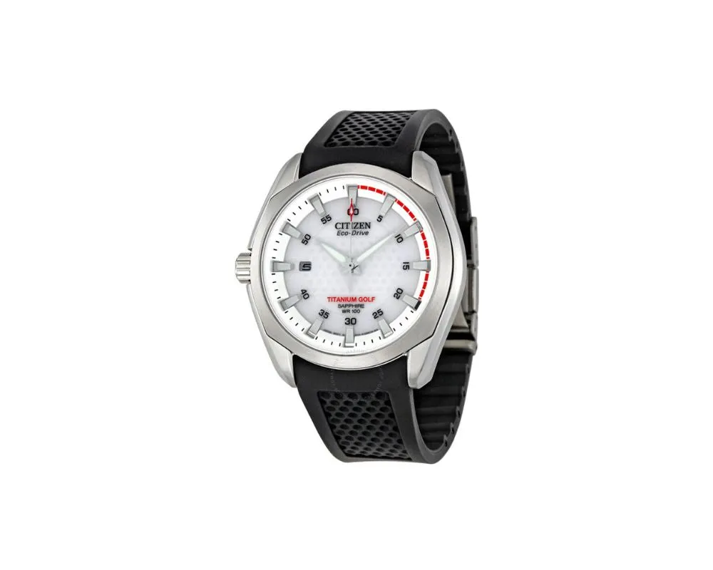 Citizen Golf Eco Drive White Dial Titanium BM7120-01A Watch: A Bold Style
