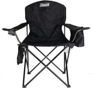 Coleman portable camping chair with 4 cans of cooler, fully cushioned seat back, side pocket cup holder, handbag folding chair