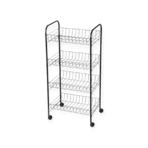 Continental Homeware 4-Tier Fruit & Veggie Storage Cart Black CH1053
