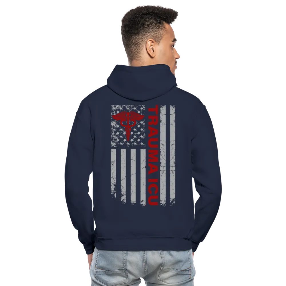 Delray Trauma ICU Flag Gildan Heavy Blend Adult Hoodie