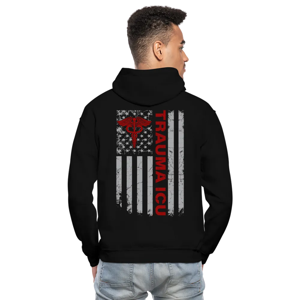 Delray Trauma ICU Flag Gildan Heavy Blend Adult Hoodie
