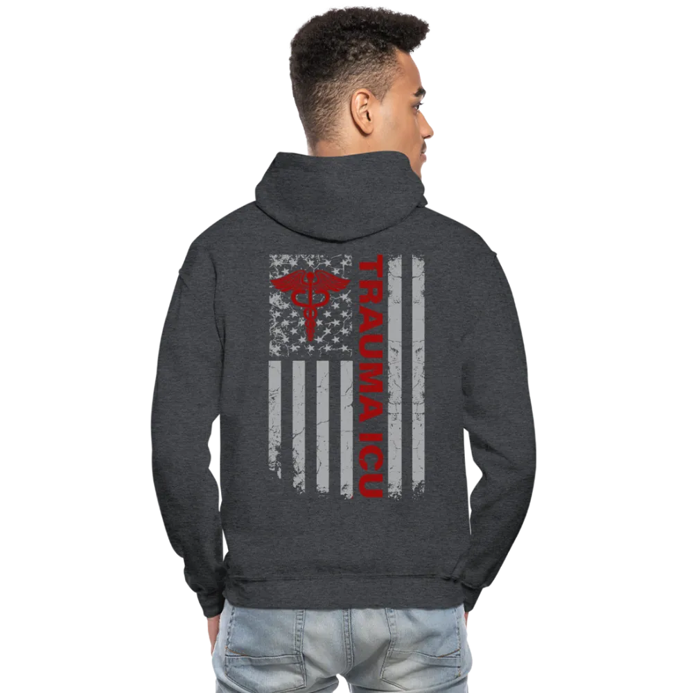 Delray Trauma ICU Flag Gildan Heavy Blend Adult Hoodie