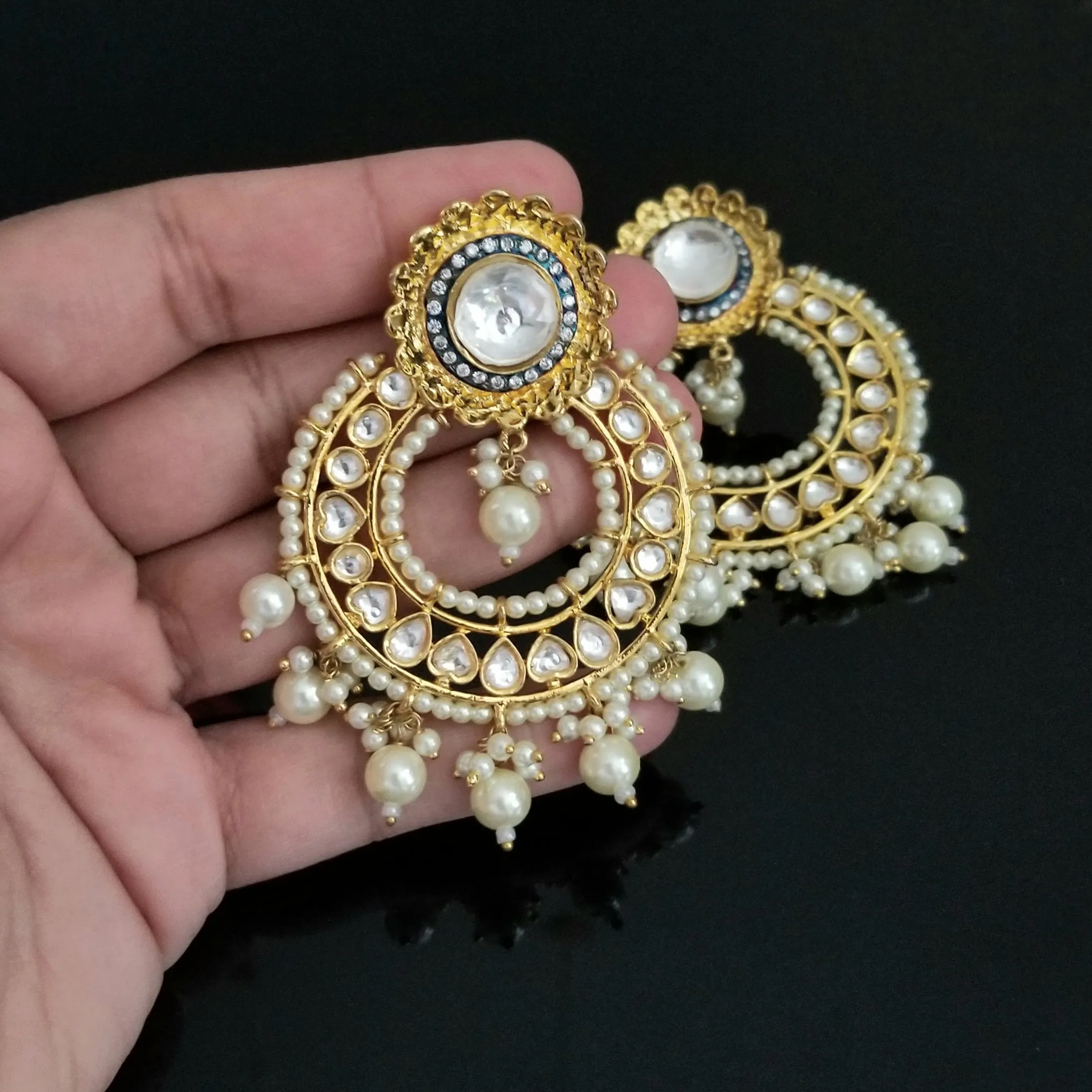 Detachable Kundan Chandbalis ST8