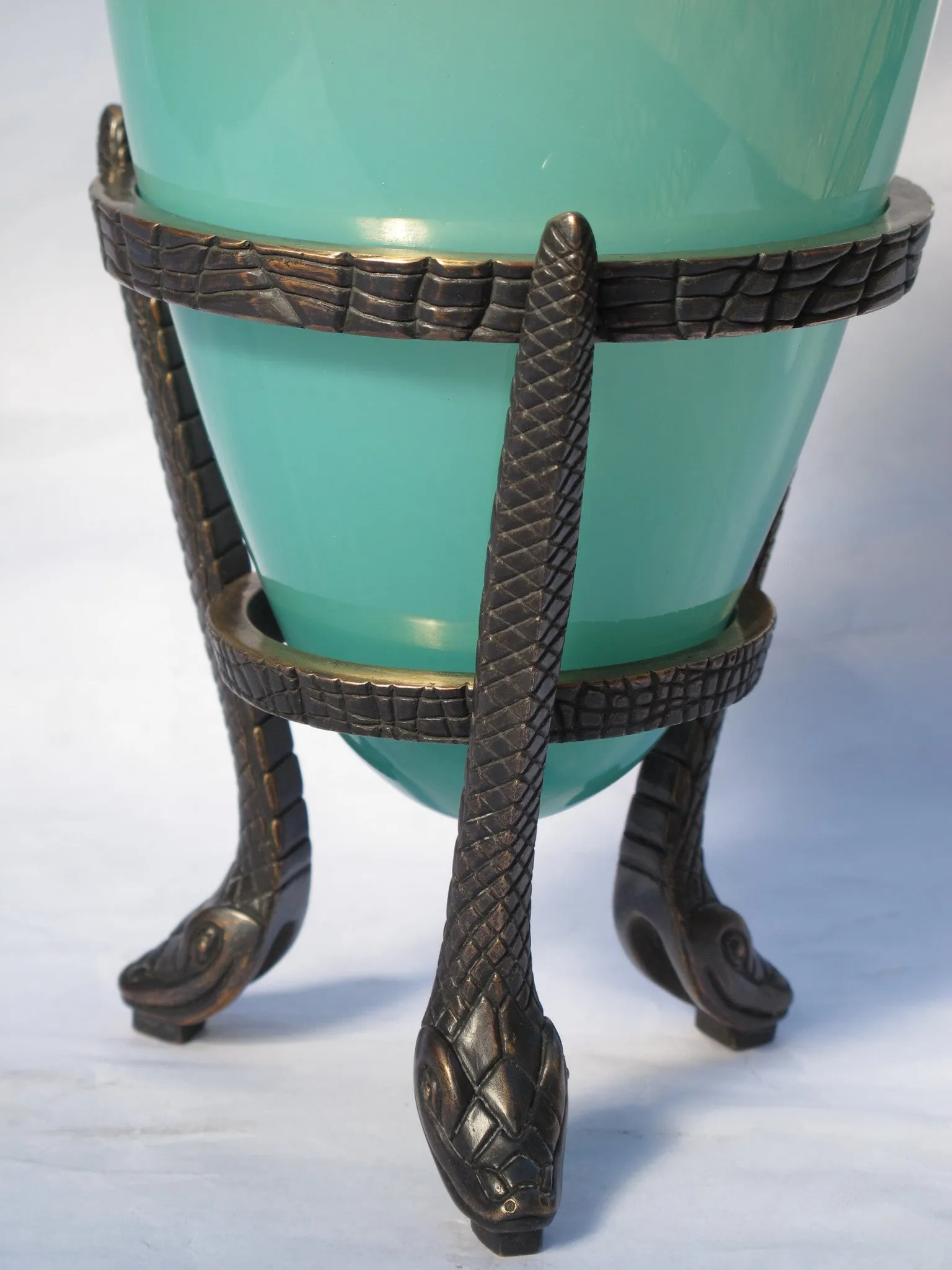 #DH-04 Bronze Snake Amphora and Stand