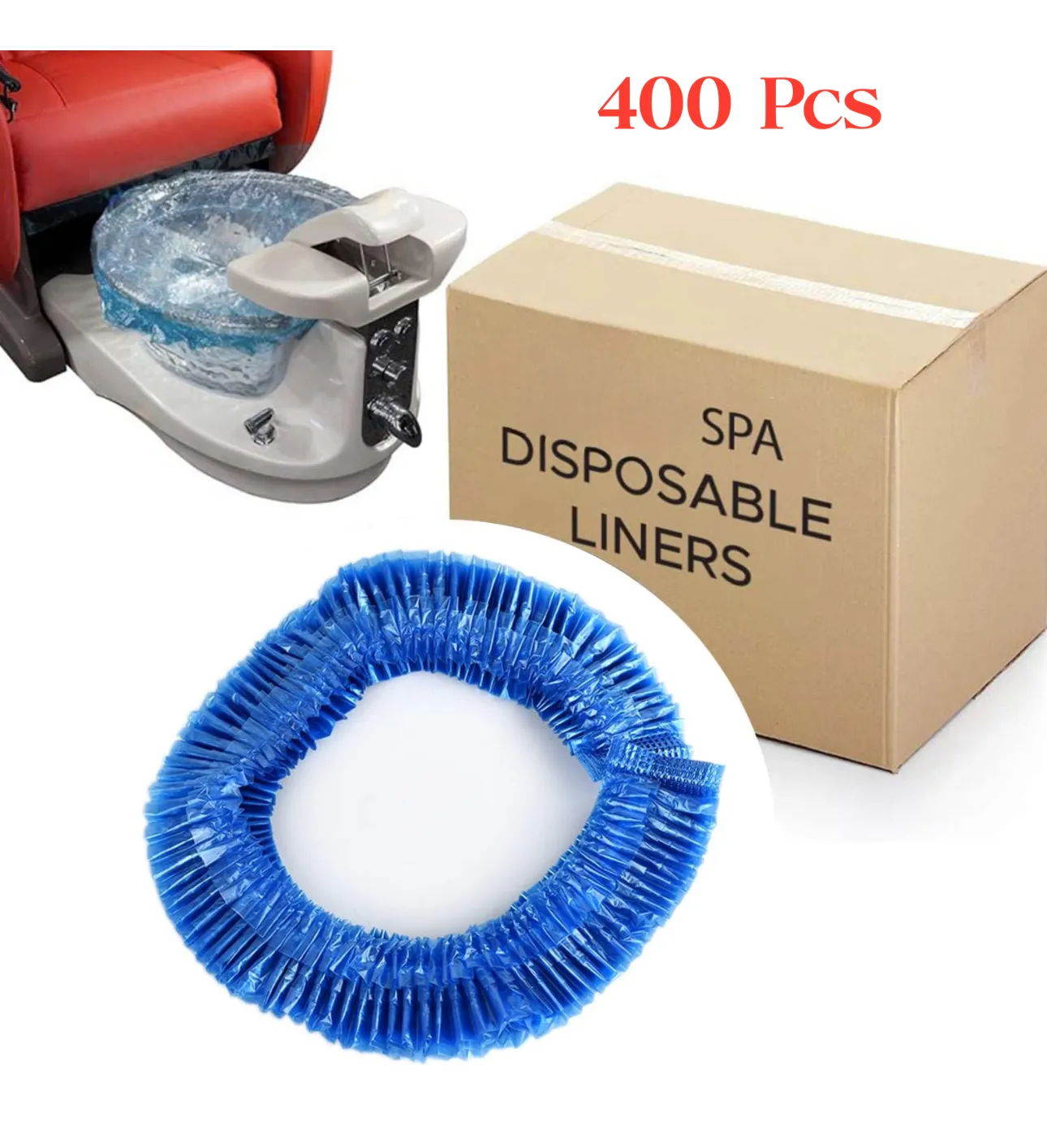 *Disposable Spa Bag Liner for Pedicure (Blue) - 400 pc