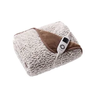 Dreamaker Faux Fur Heated Throw - Stone White