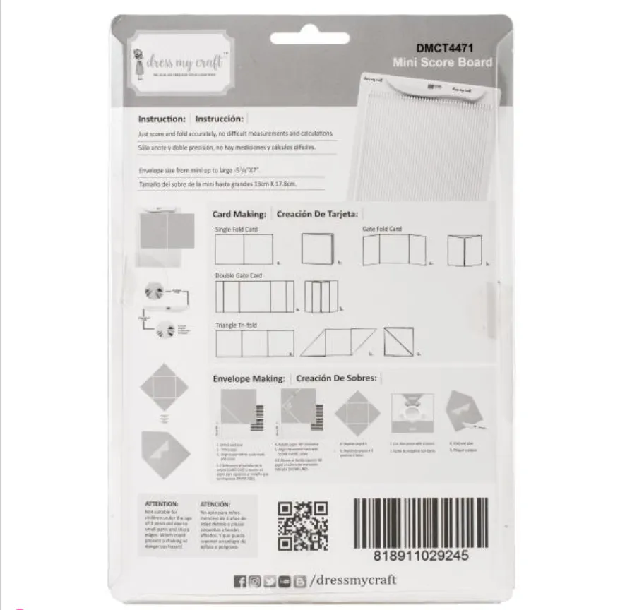 Dress My Craft 8.5X6.3 Multi Purpose Mini Score Board {W118}