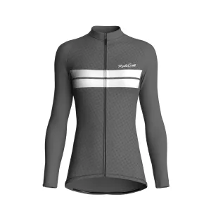 Dual Stripe Dynamics | Ash Gray Female Long Sleeves Jersey