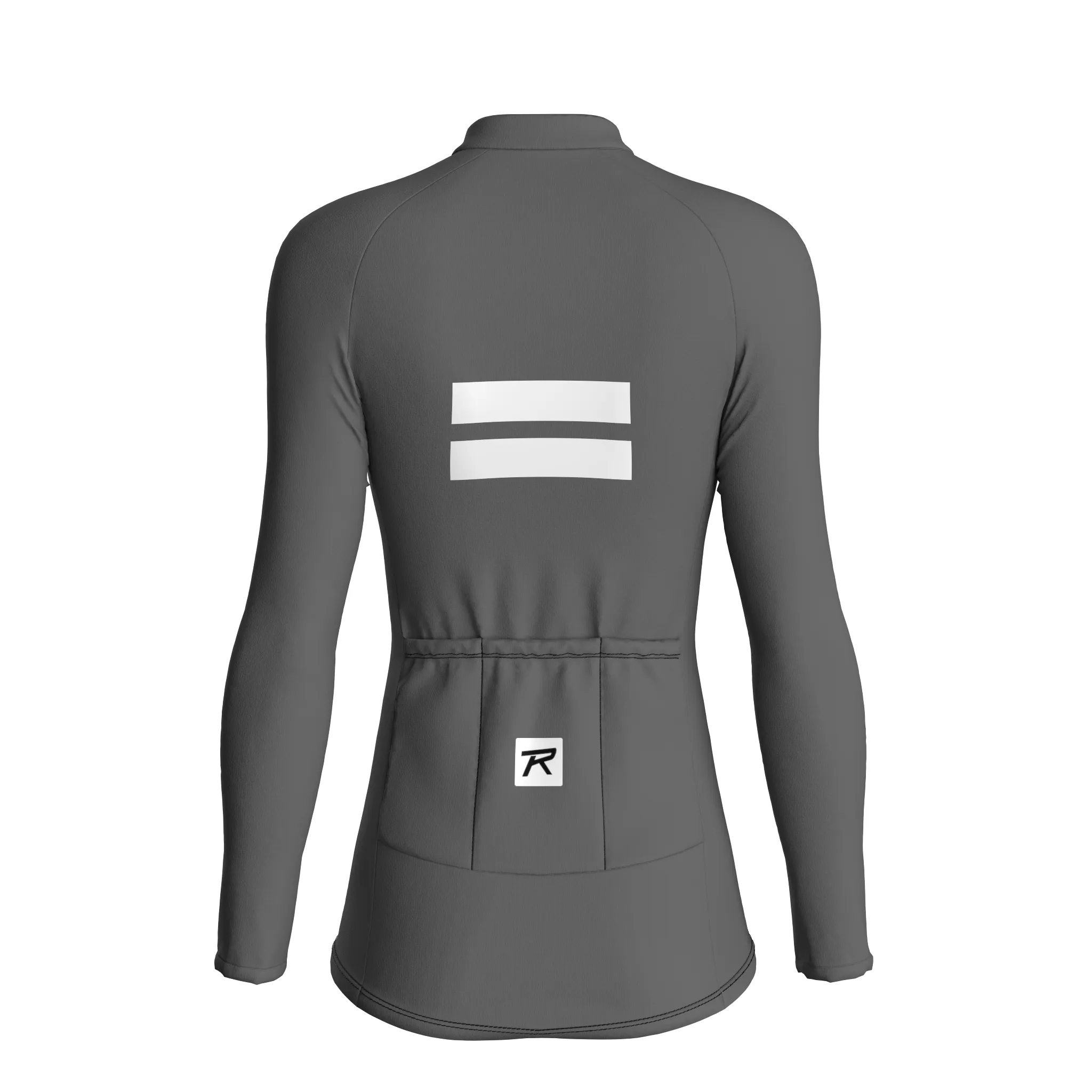 Dual Stripe Dynamics | Ash Gray Female Long Sleeves Jersey
