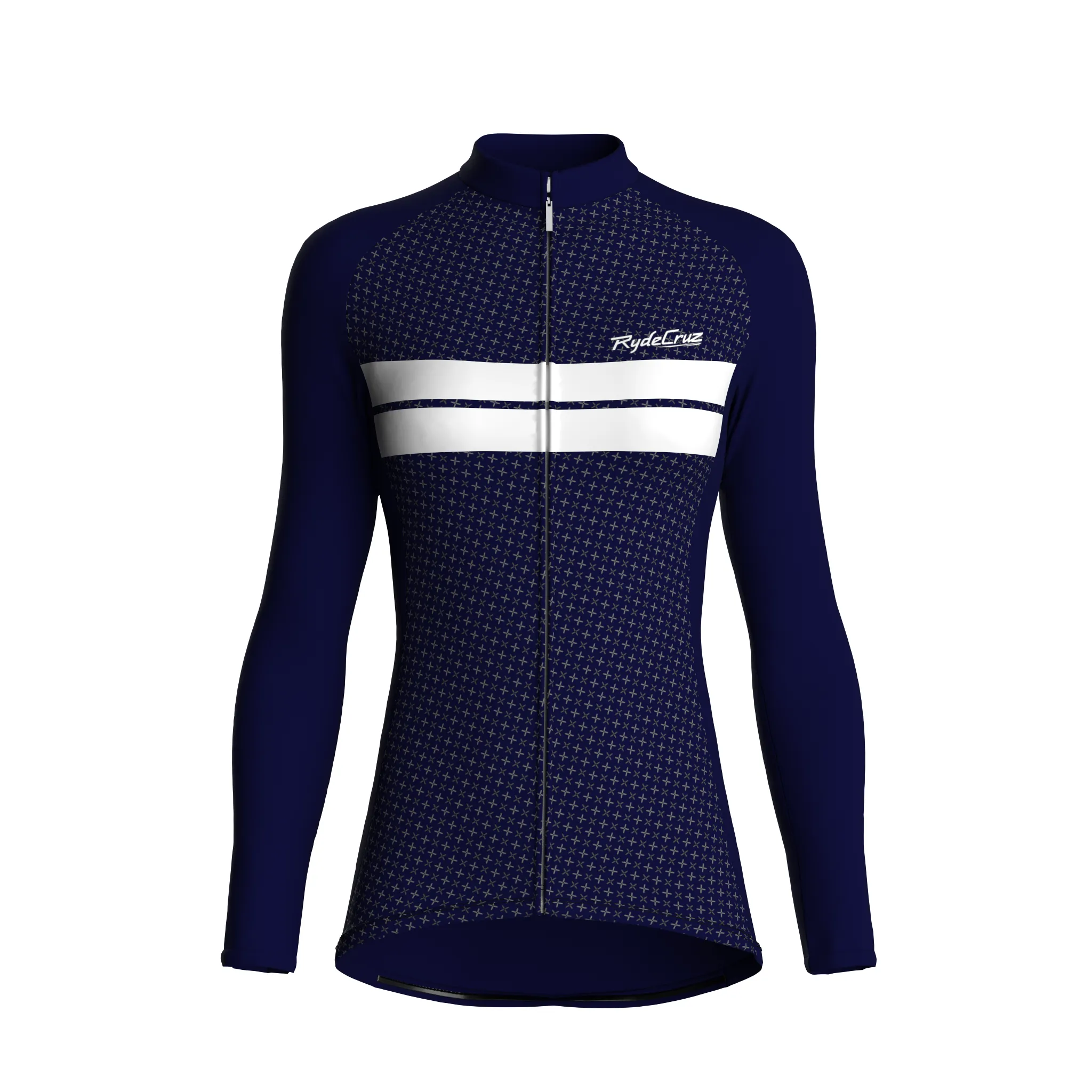 Dual Stripe Dynamics | Dark Blue Female Long Sleeves Jersey