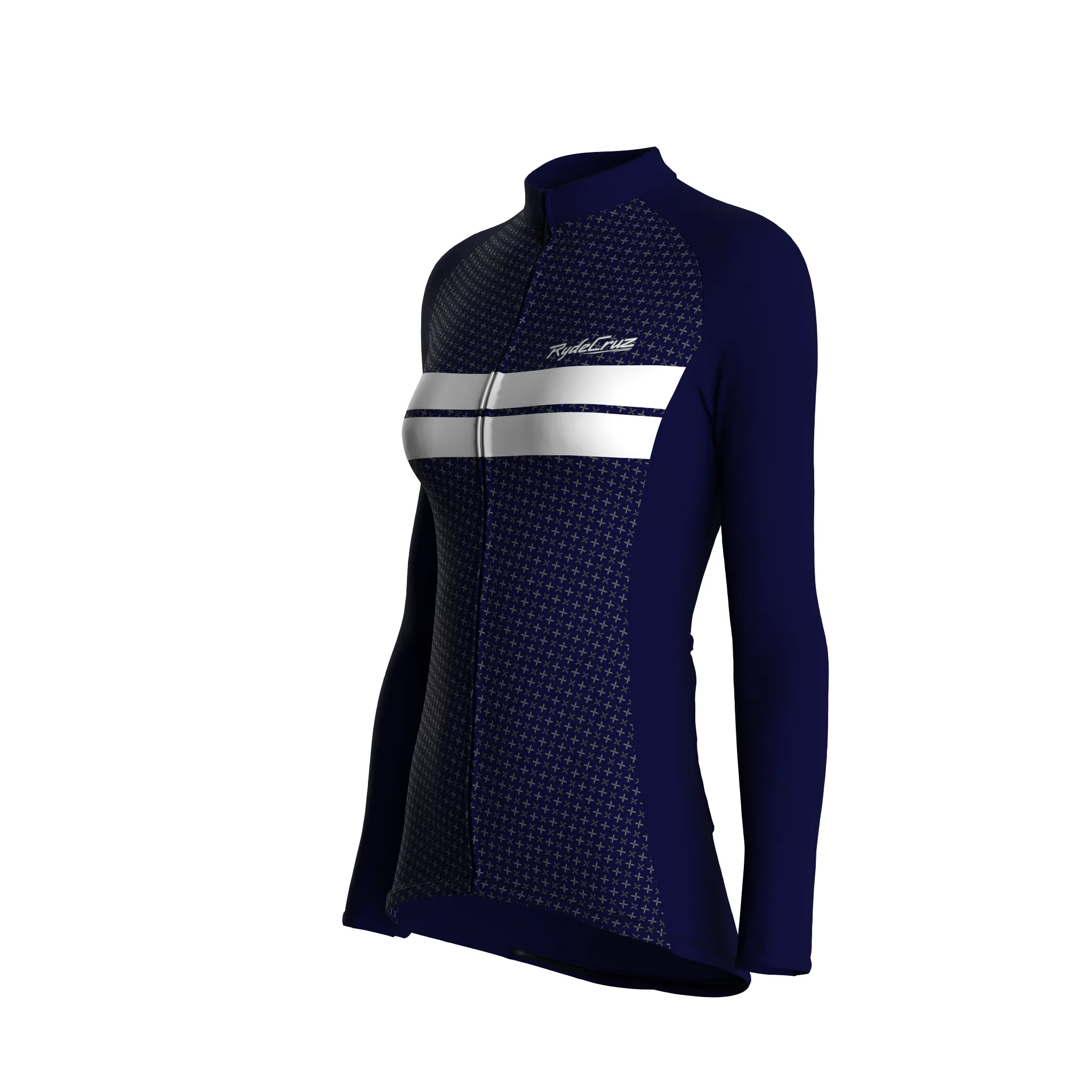 Dual Stripe Dynamics | Dark Blue Female Long Sleeves Jersey