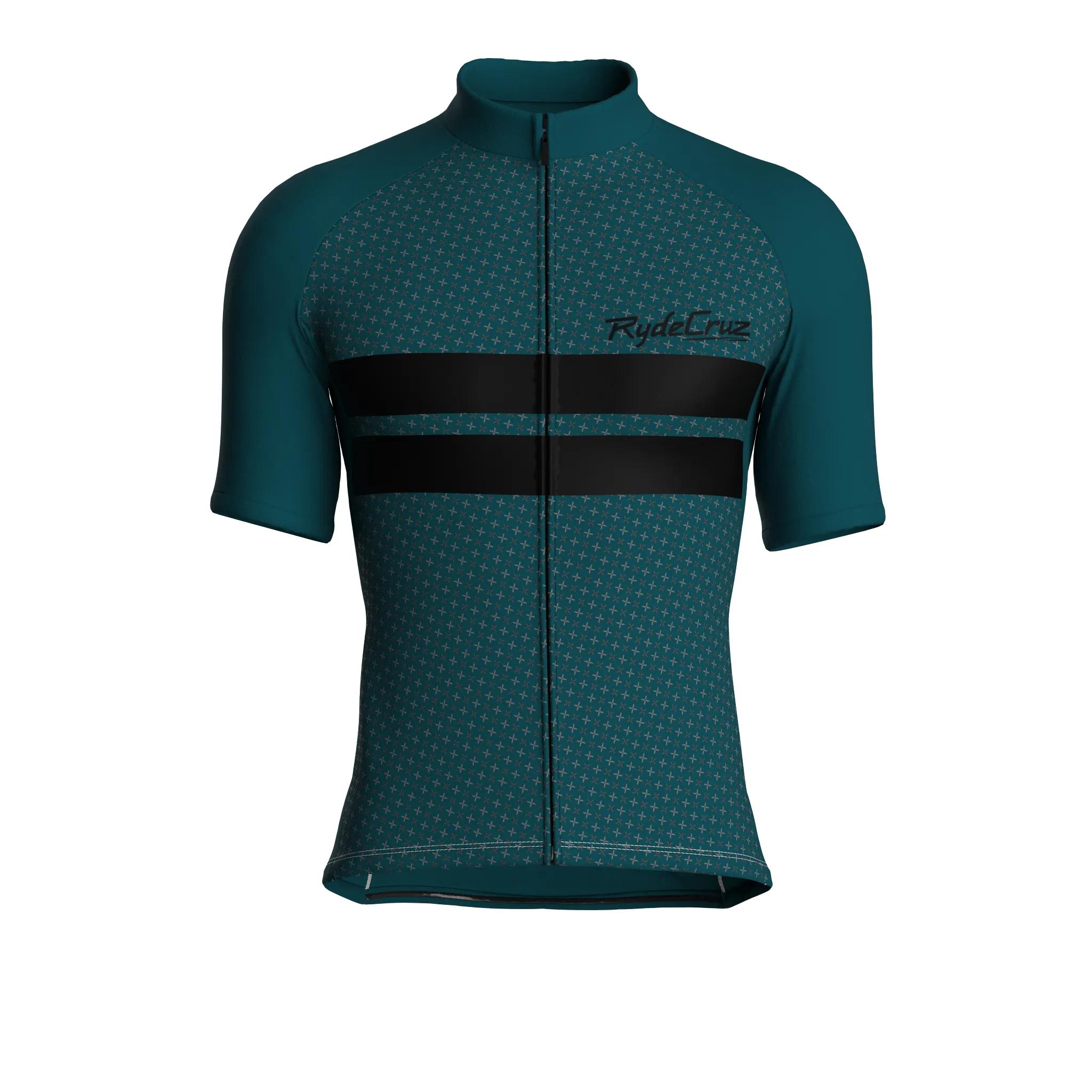 Dual Stripe Dynamics | Midnight Green Male Short Sleeves Jersey