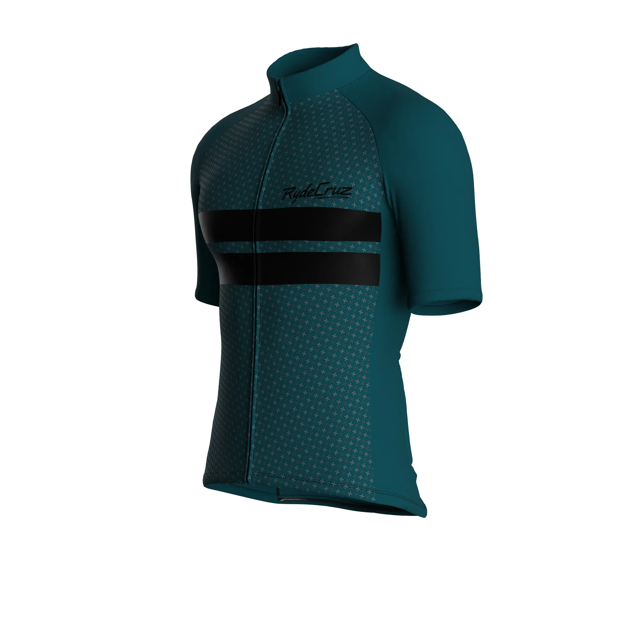 Dual Stripe Dynamics | Midnight Green Male Short Sleeves Jersey