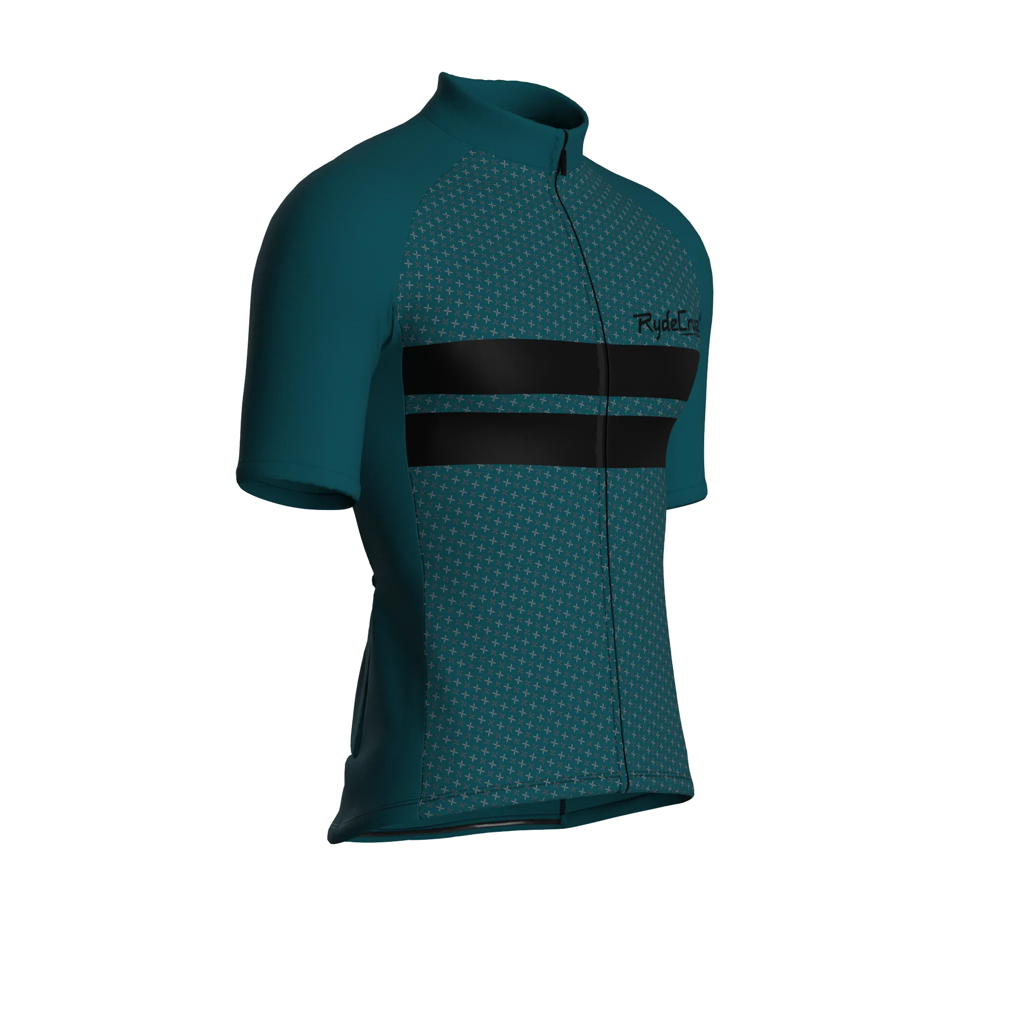 Dual Stripe Dynamics | Midnight Green Male Short Sleeves Jersey