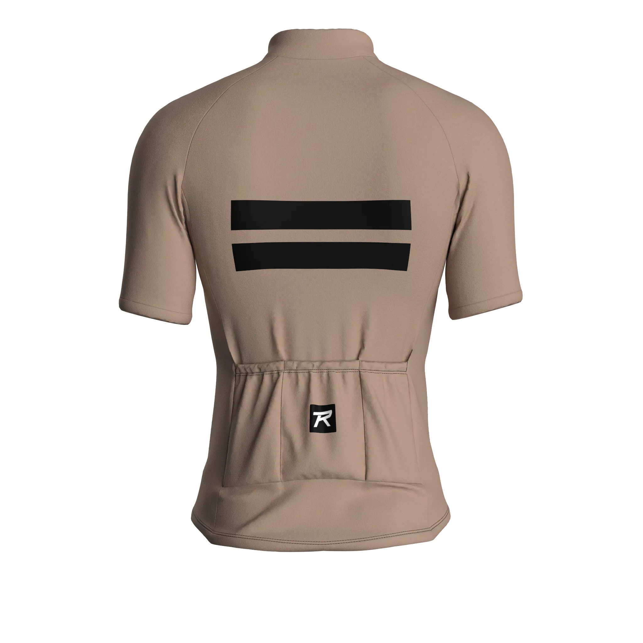 Dual Stripe Dynamics | Warm Taupe Male Short Sleeves Jersey