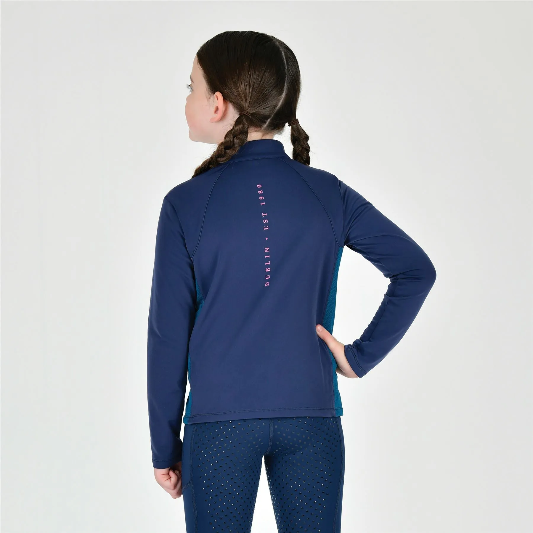 Dublin Kids Sadie Panel Detail Long Sleeve Riding Top