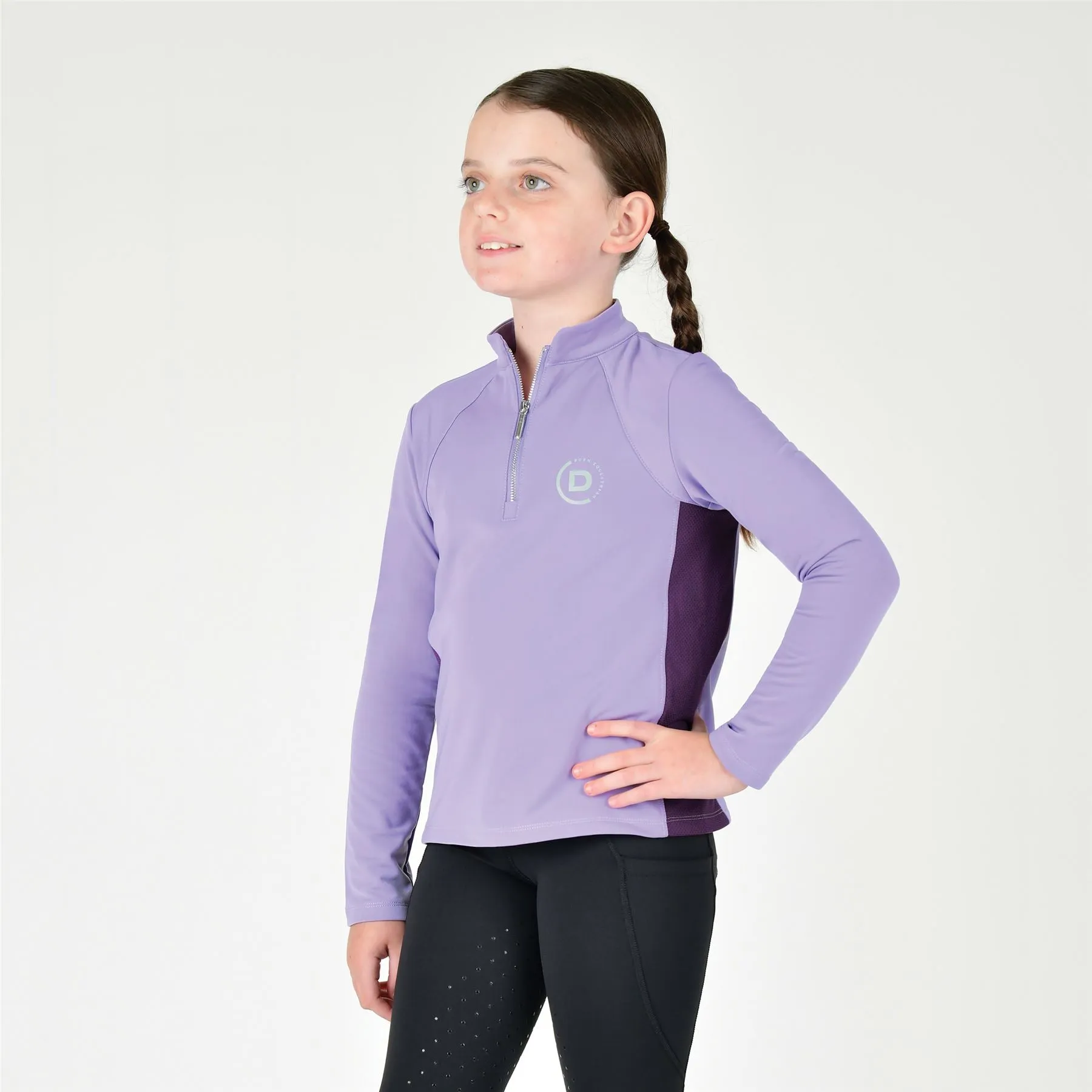 Dublin Kids Sadie Panel Detail Long Sleeve Riding Top