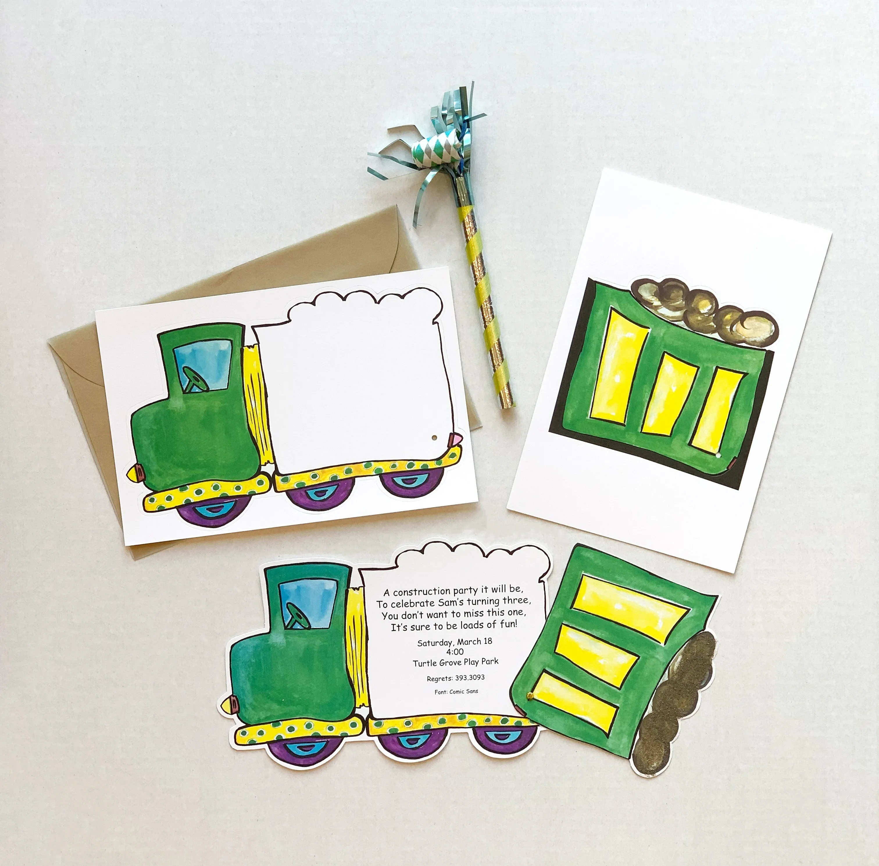 Dump Truck Party Invitations