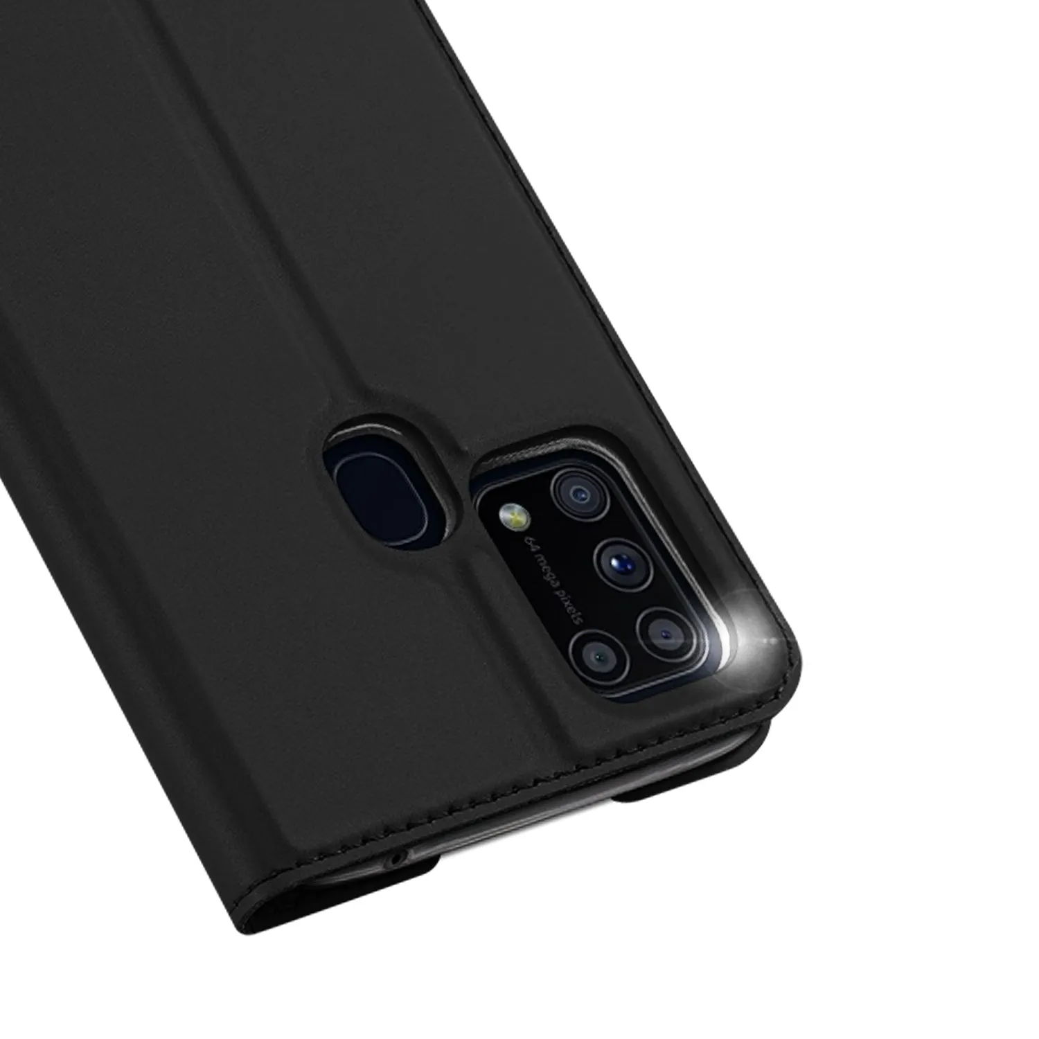 DUX DUCIS For Samsung M31 Leather Mobile Phone Cover Magnetic Protective Case Bracket with Cards Slot black