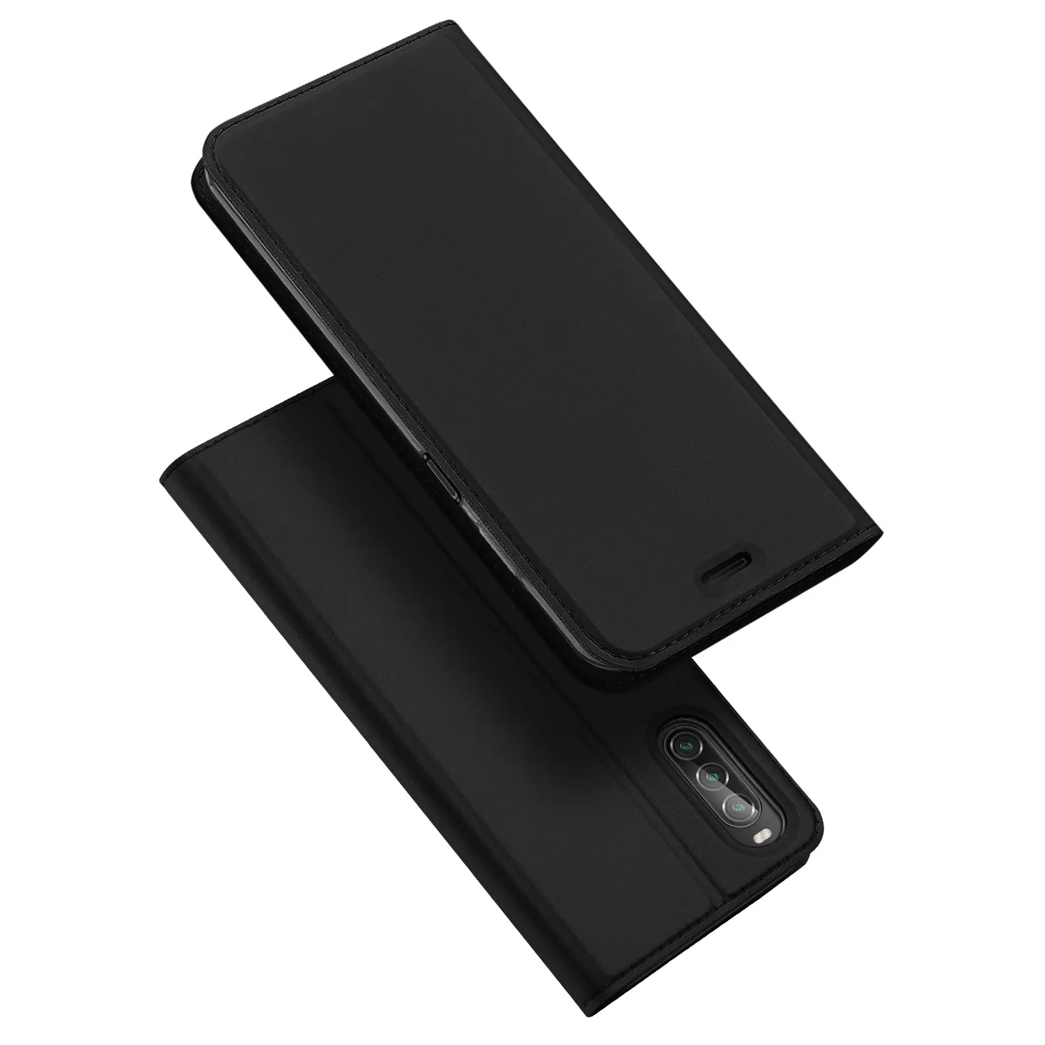 DUX DUCIS For Sony Xperia1 II/Xperia10 II Leather Mobile Phone Cover Magnetic Protective Case Bracket with Cards Slot black_Sony Xperia10 II