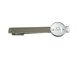 EKG with Heart Pendant Tie Clip