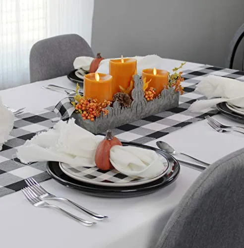 Fall Decor Galvanized Tray, Field of Pumpkins Silhouette (Case of 20)