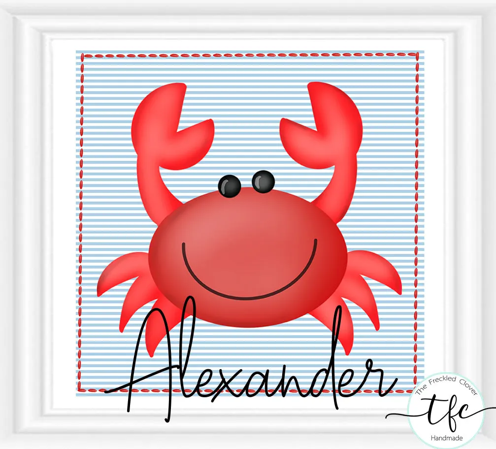 {Faux Seersucker Crab} Boy