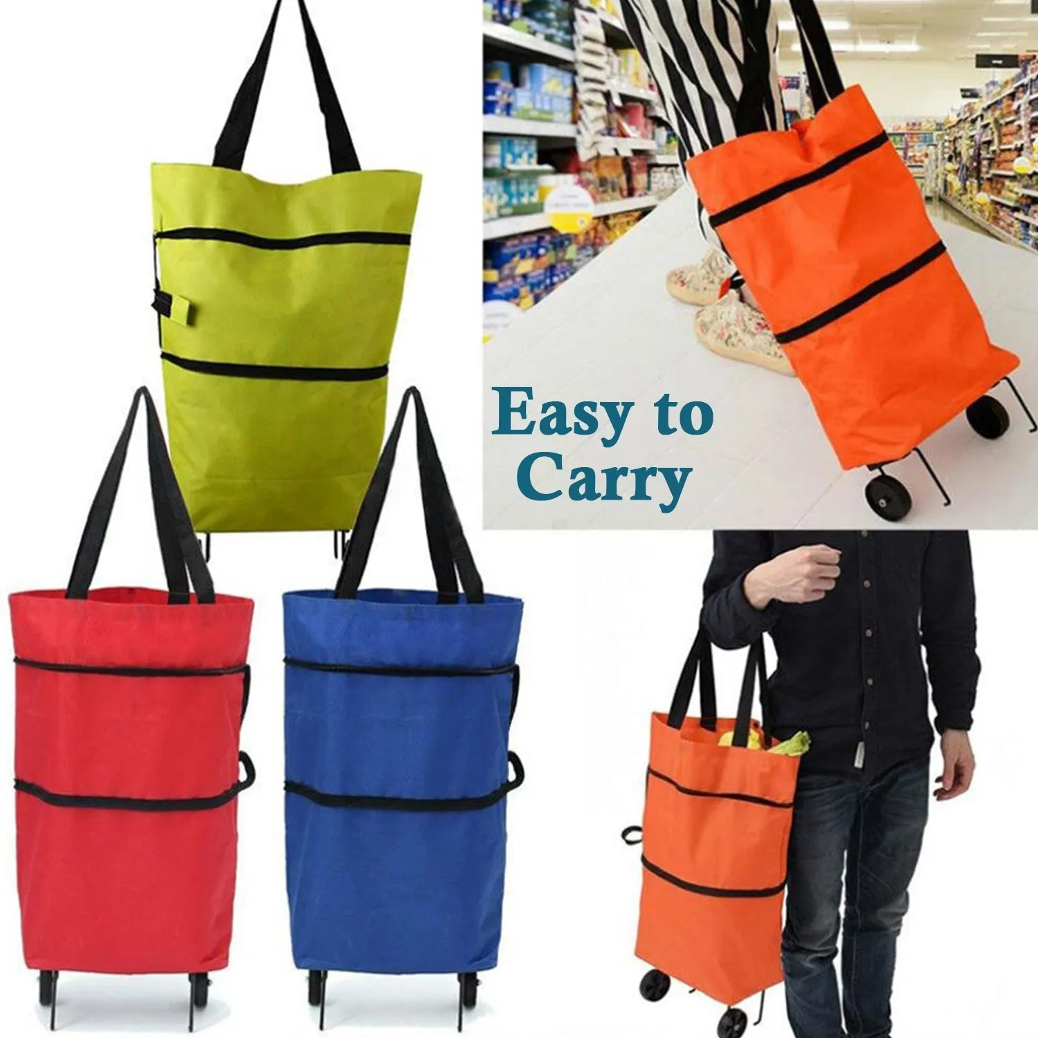 Folding For Shopping Massive markdown Bags Cart Luggage Bag Trolley Travel Quick resolution