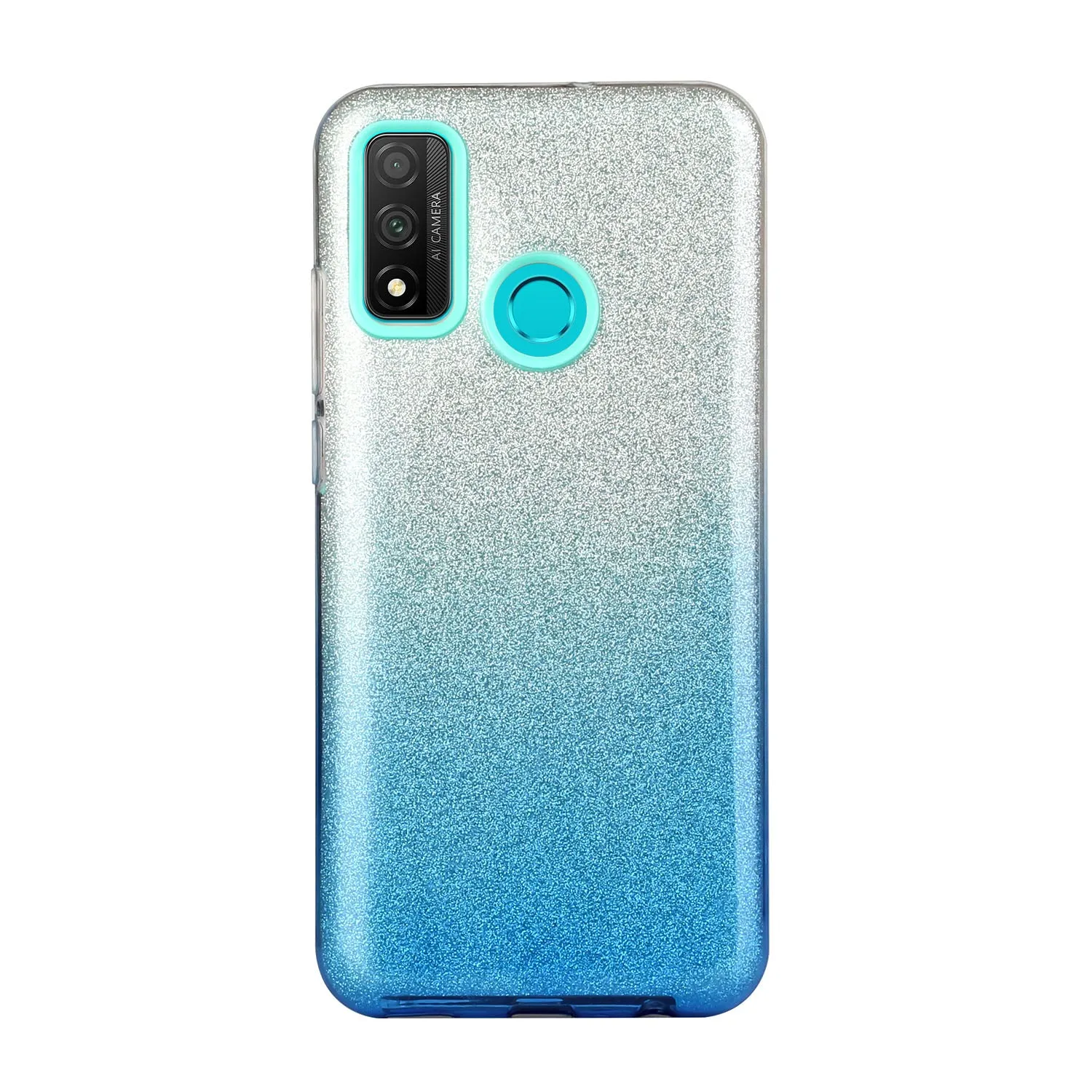 For HUAWEI Mate 30/Nova 5I pro/Mate 30 Pro/PSmart /Y5P/Y6P 2020 Phone Case Gradient Color Glitter Powder Phone Cover with Airbag Bracket blue