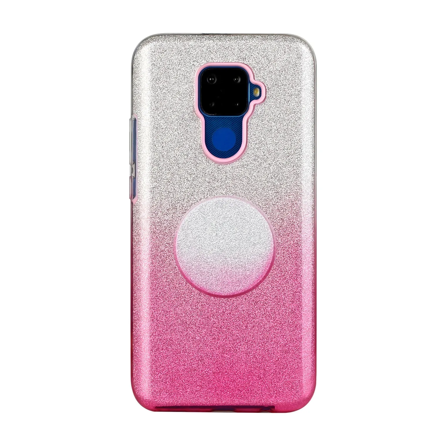 For HUAWEI Mate 30/Nova 5I pro/Mate 30 Pro/PSmart /Y5P/Y6P 2020 Phone Case Gradient Color Glitter Powder Phone Cover with Airbag Bracket purple