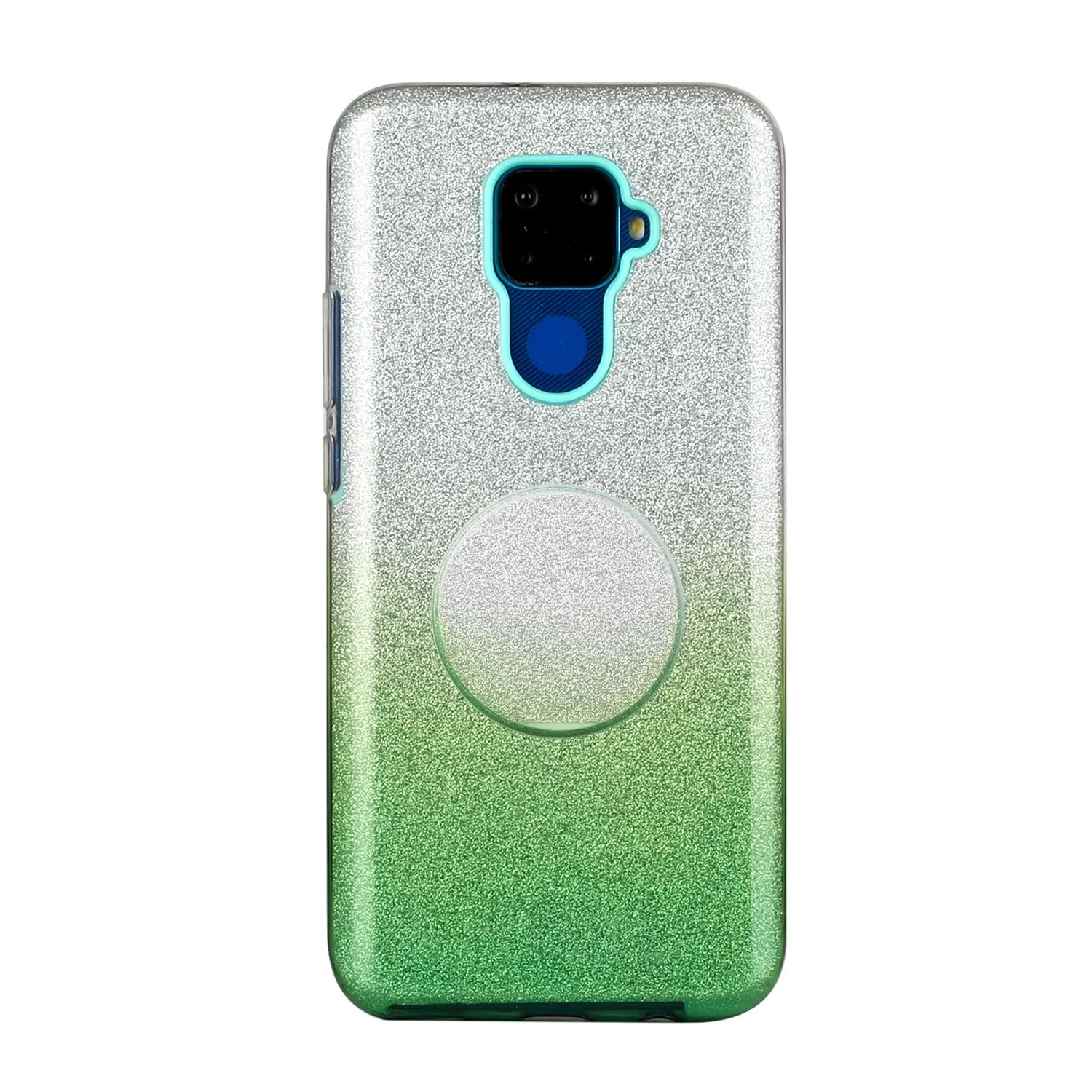 For HUAWEI Mate 30/Nova 5I pro/Mate 30 Pro/PSmart /Y5P/Y6P 2020 Phone Case Gradient Color Glitter Powder Phone Cover with Airbag Bracket purple