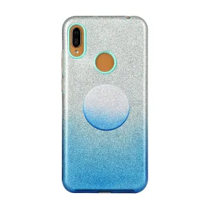 for HUAWEI P20 LITE/P30 LITE/P40 LITE/Nova6SE/Nova 7i Phone Case Gradient Color Glitter Powder Phone Cover with Airbag Bracket blue