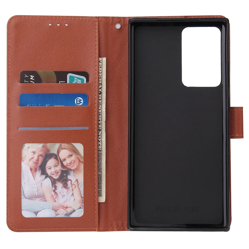 For HUAWEI PSmart 2020/Y5P/Y6P PU Leather Mobile Phone Cover with 3 Cards Slots Phone Frame brown