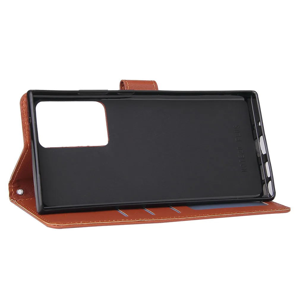 For HUAWEI PSmart 2020/Y5P/Y6P PU Leather Mobile Phone Cover with 3 Cards Slots Phone Frame brown