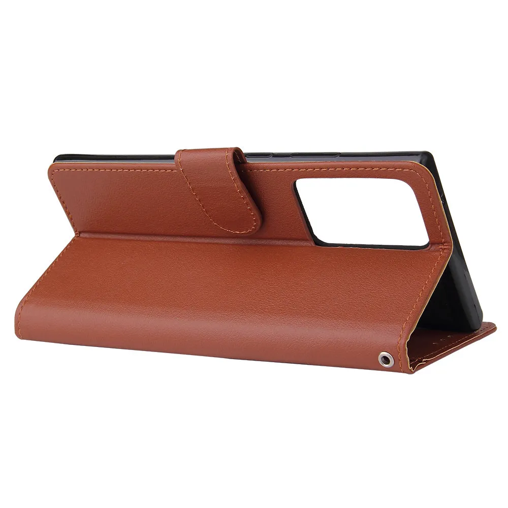 For HUAWEI PSmart 2020/Y5P/Y6P PU Leather Mobile Phone Cover with 3 Cards Slots Phone Frame brown