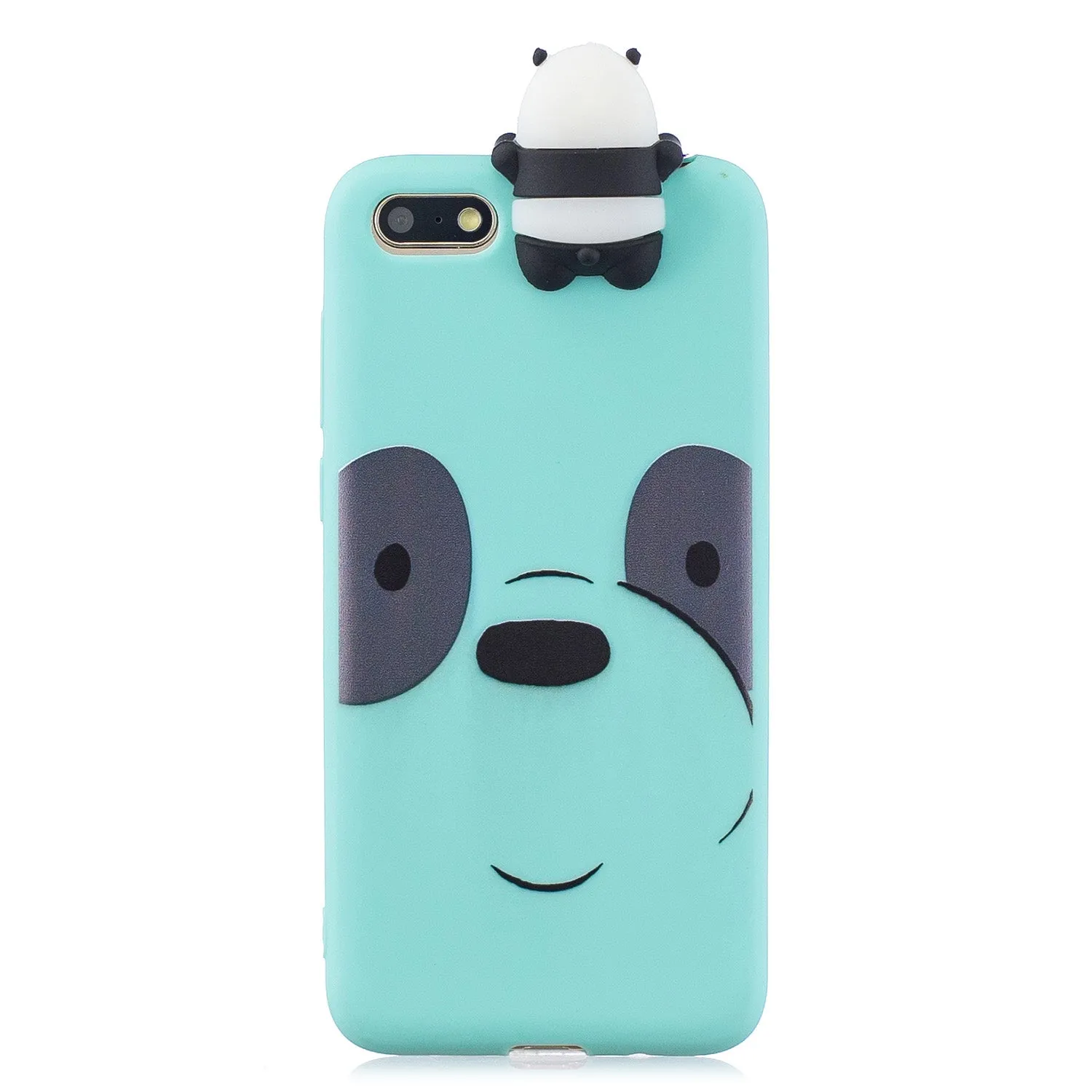 For HUAWEI Y5 2018 3D Cute Coloured Painted Animal TPU Anti-scratch Non-slip Protective Cover Back Case white