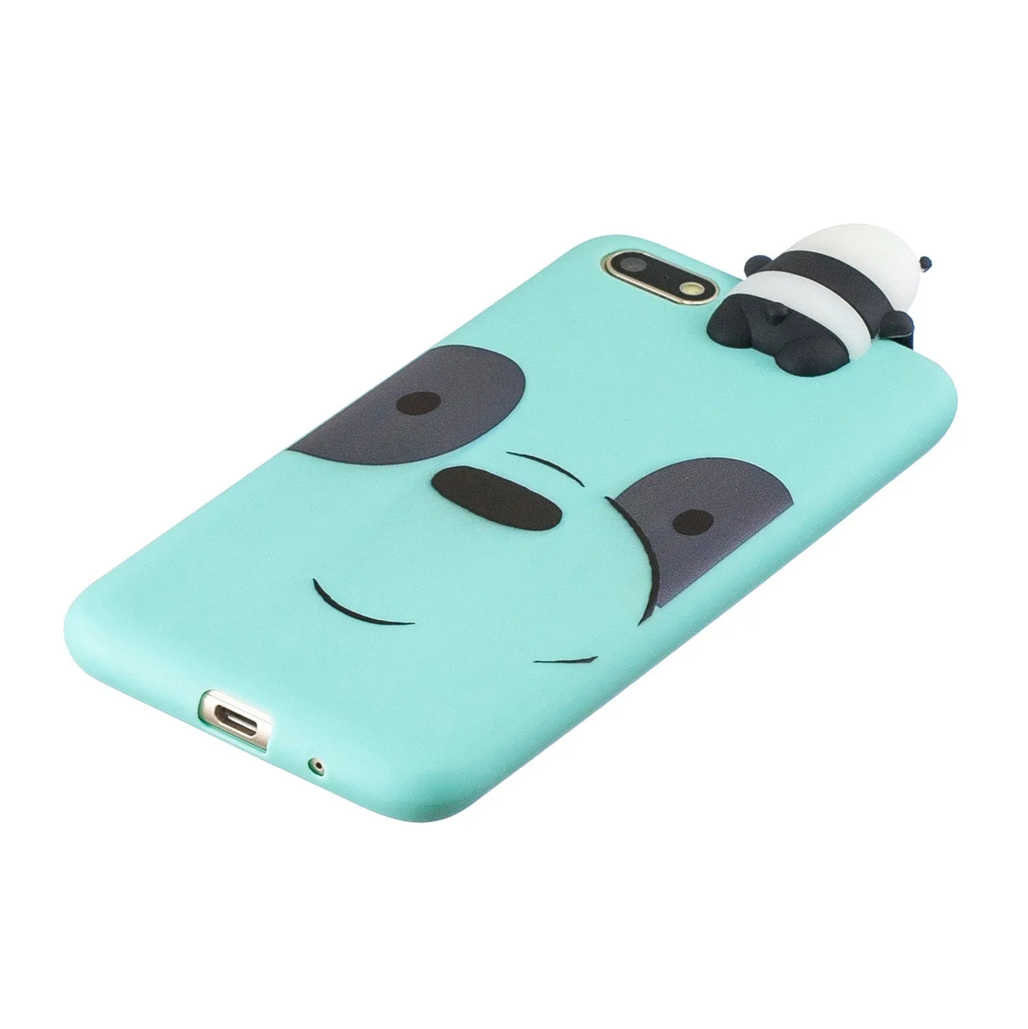 For HUAWEI Y5 2018 3D Cute Coloured Painted Animal TPU Anti-scratch Non-slip Protective Cover Back Case white