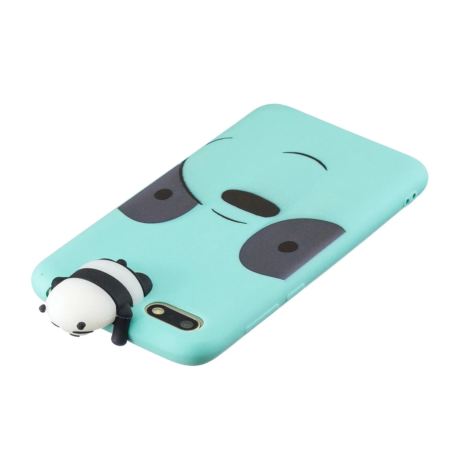 For HUAWEI Y5 2018 3D Cute Coloured Painted Animal TPU Anti-scratch Non-slip Protective Cover Back Case white