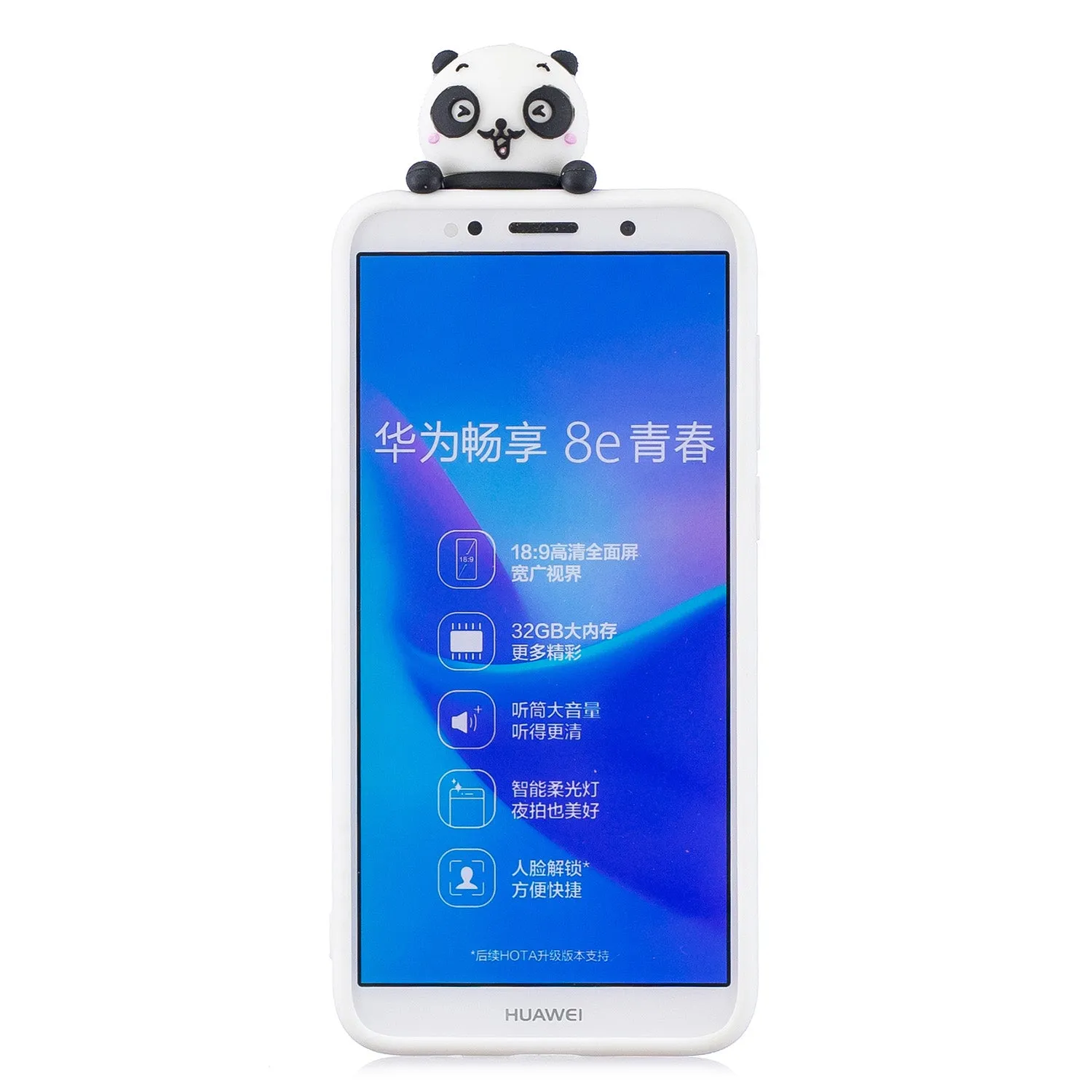 For HUAWEI Y5 2018 3D Cute Coloured Painted Animal TPU Anti-scratch Non-slip Protective Cover Back Case white