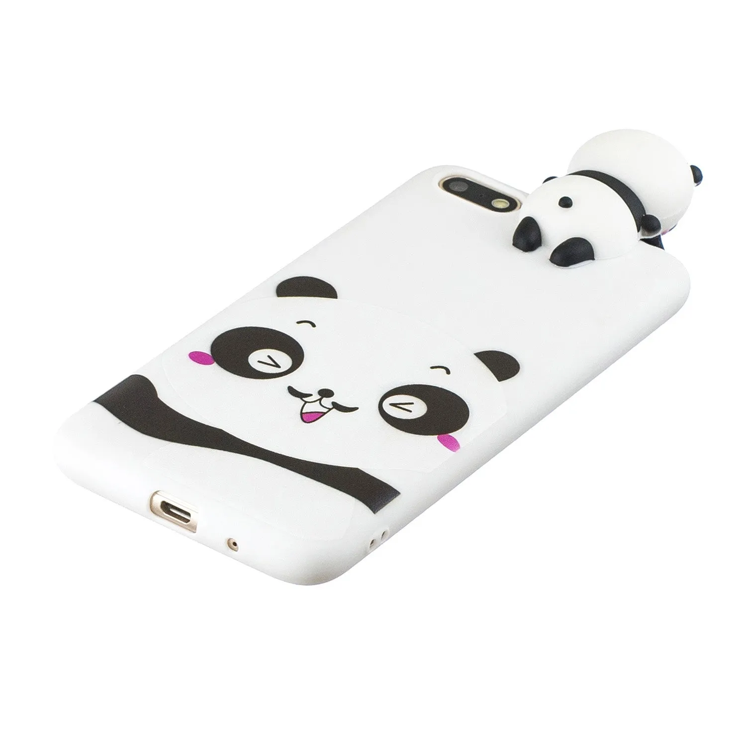 For HUAWEI Y5 2018 3D Cute Coloured Painted Animal TPU Anti-scratch Non-slip Protective Cover Back Case white