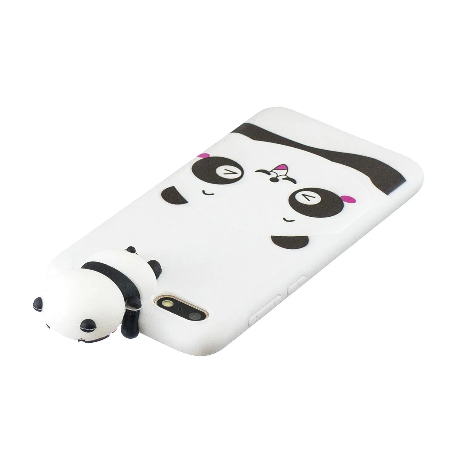 For HUAWEI Y5 2018 3D Cute Coloured Painted Animal TPU Anti-scratch Non-slip Protective Cover Back Case white