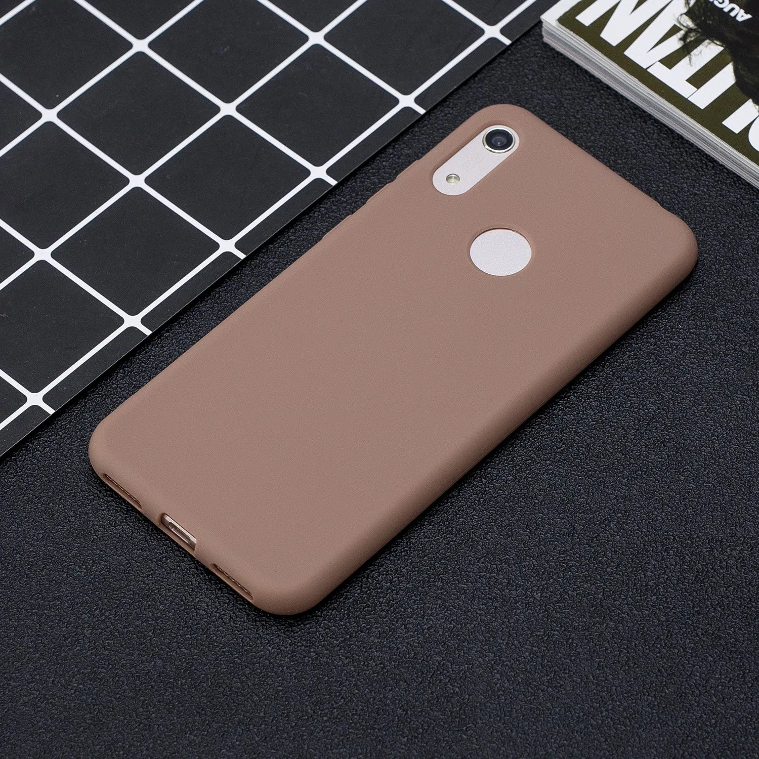 For HUAWEI Y6 2019 Lovely Candy Color Matte TPU Anti-scratch Non-slip Protective Cover Back Case 9