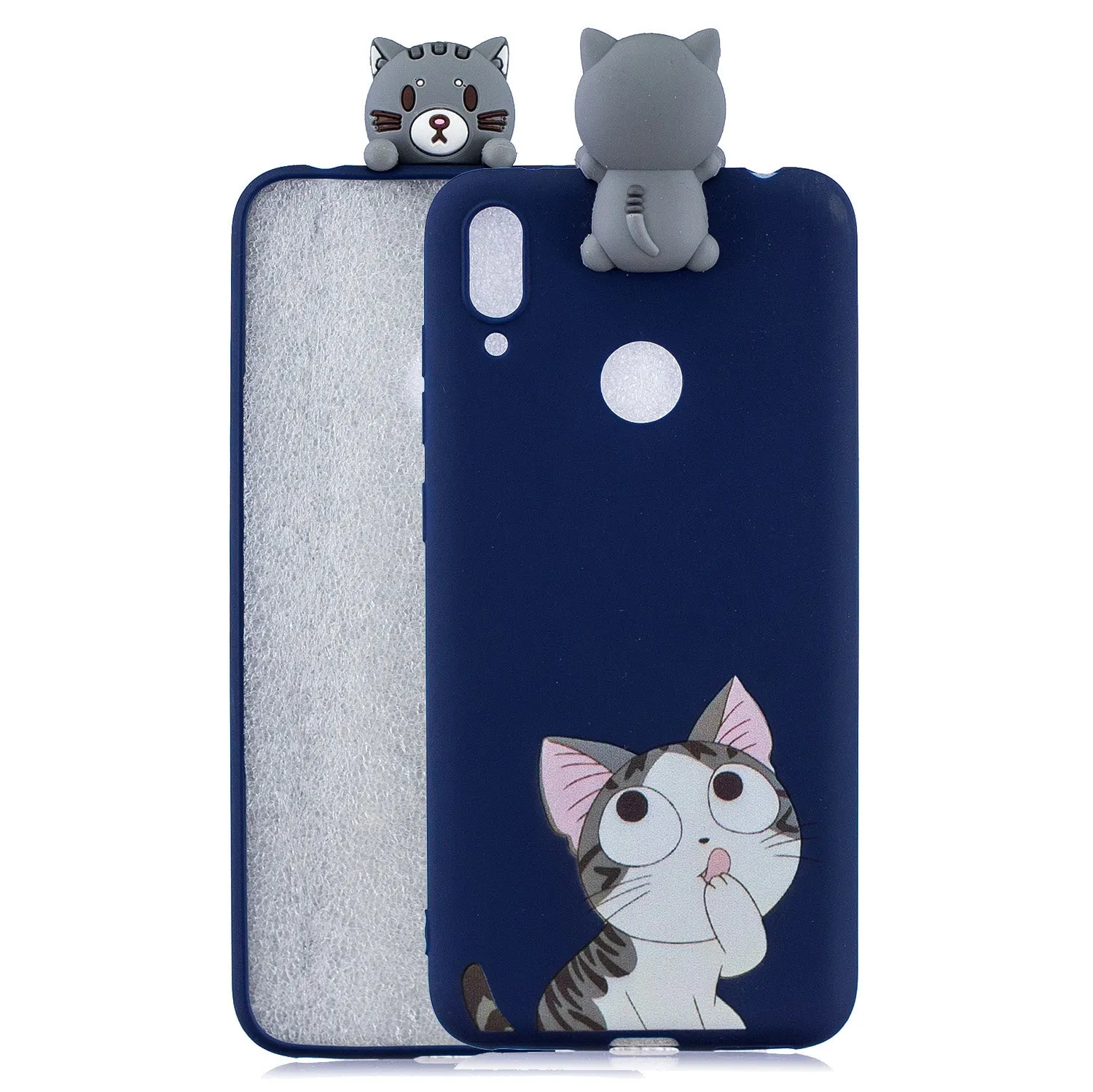 For Huawei Y7 2019 3D Cartoon Lovely Coloured Painted Soft TPU Back Cover Non-slip Shockproof Full Protective Case Love unicorn