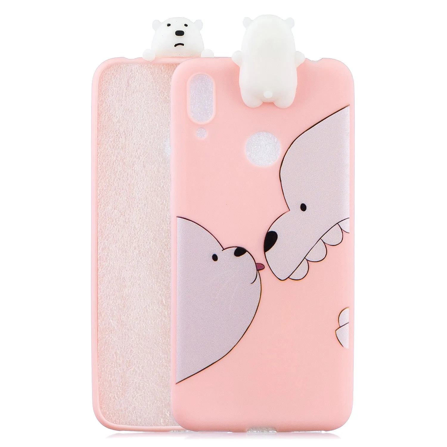 For Huawei Y7 2019 3D Cartoon Lovely Coloured Painted Soft TPU Back Cover Non-slip Shockproof Full Protective Case Love unicorn