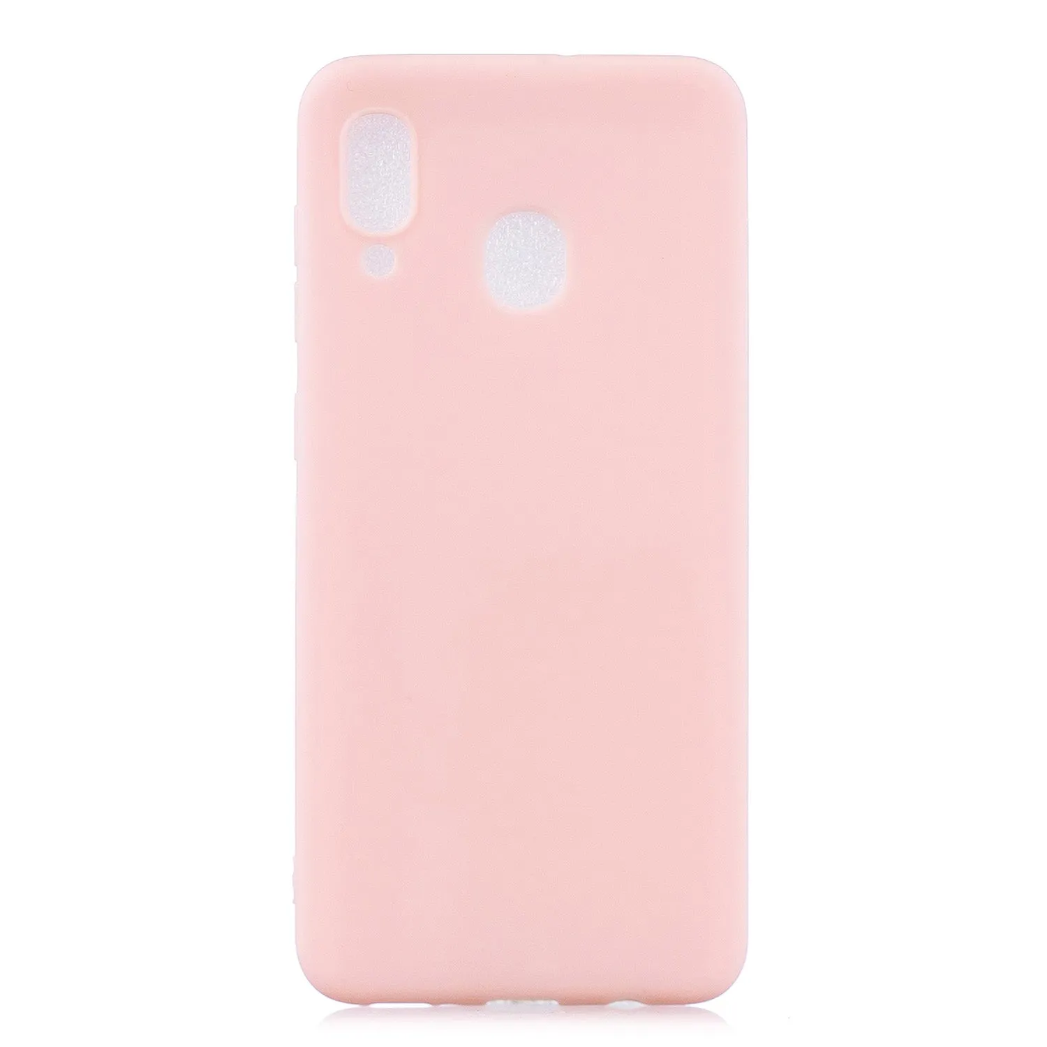 For HUAWEI Y9 2019 Lovely Candy Color Matte TPU Anti-scratch Non-slip Protective Cover Back Case Light pink
